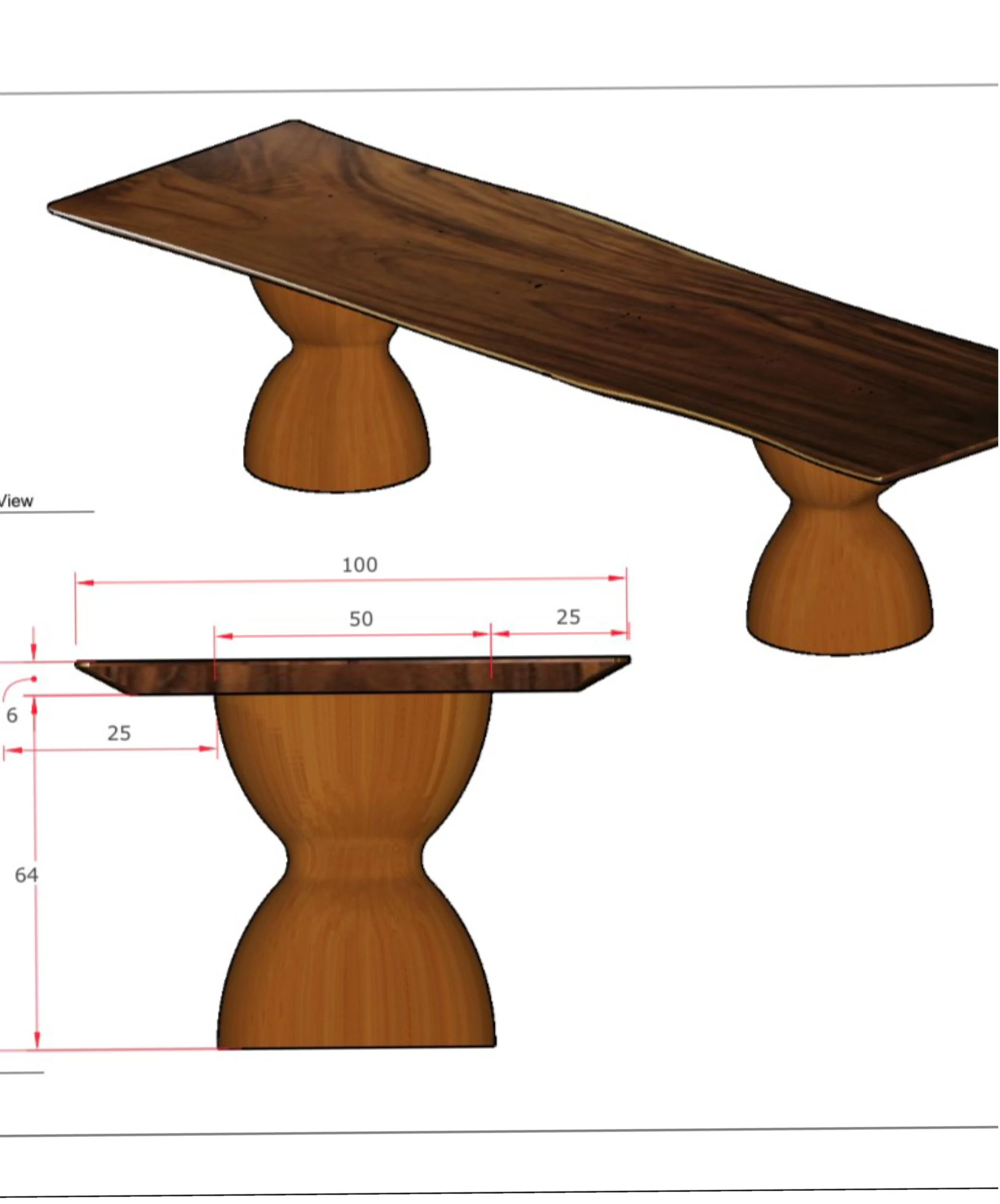 Dining Table — CAD drawing
