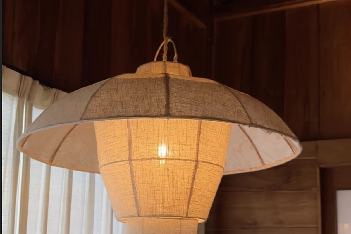 Rattan Pendant Lights — as built