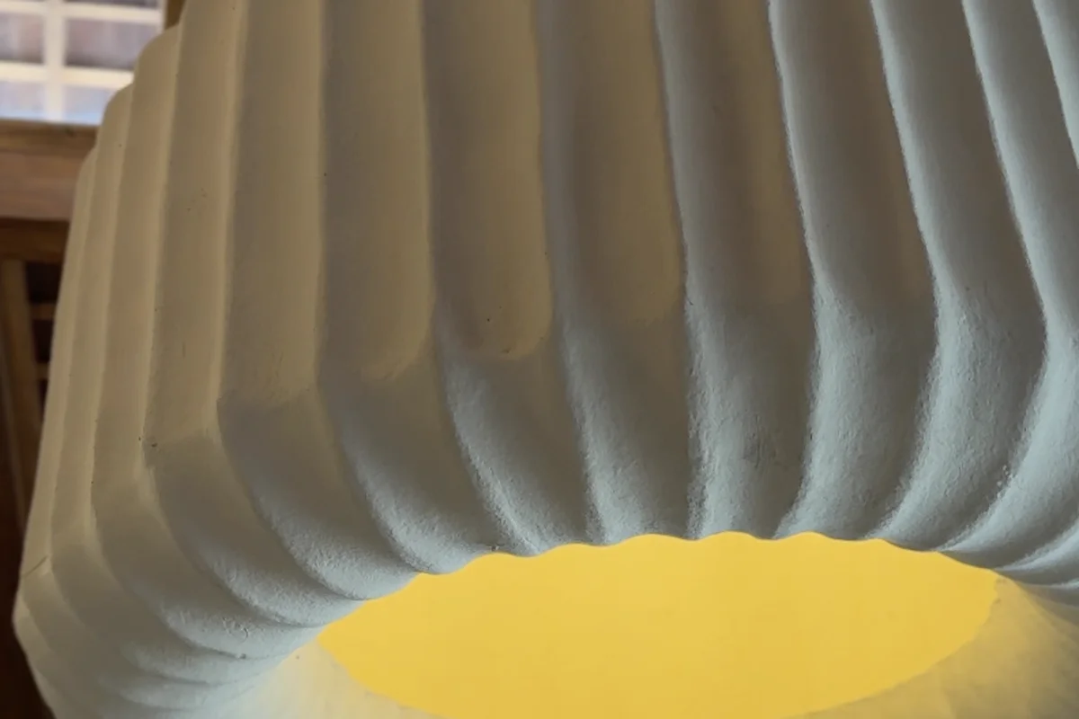 Pleated Pendant Light — as built