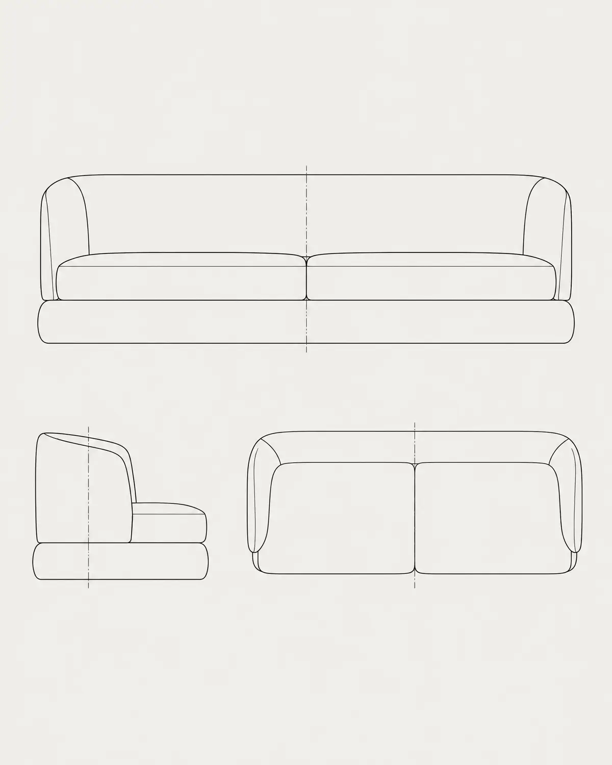 Embrace sofa, line drawing
