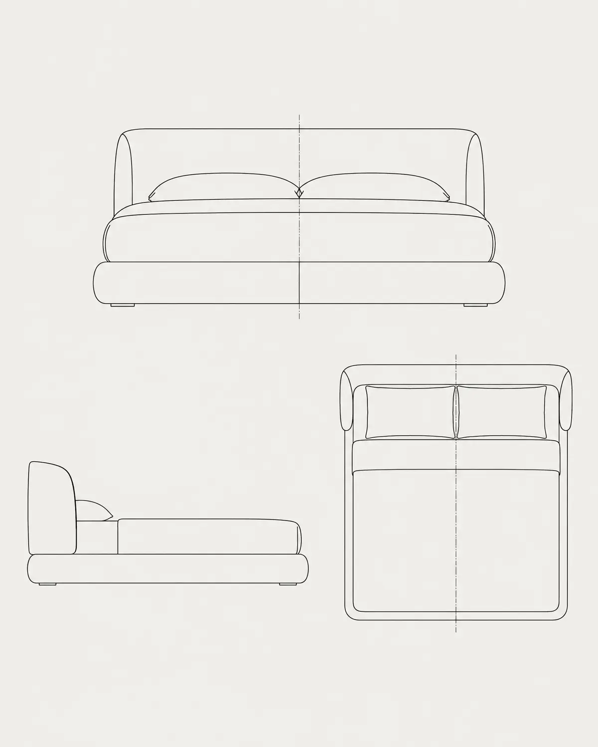 Embrace bed, line drawing