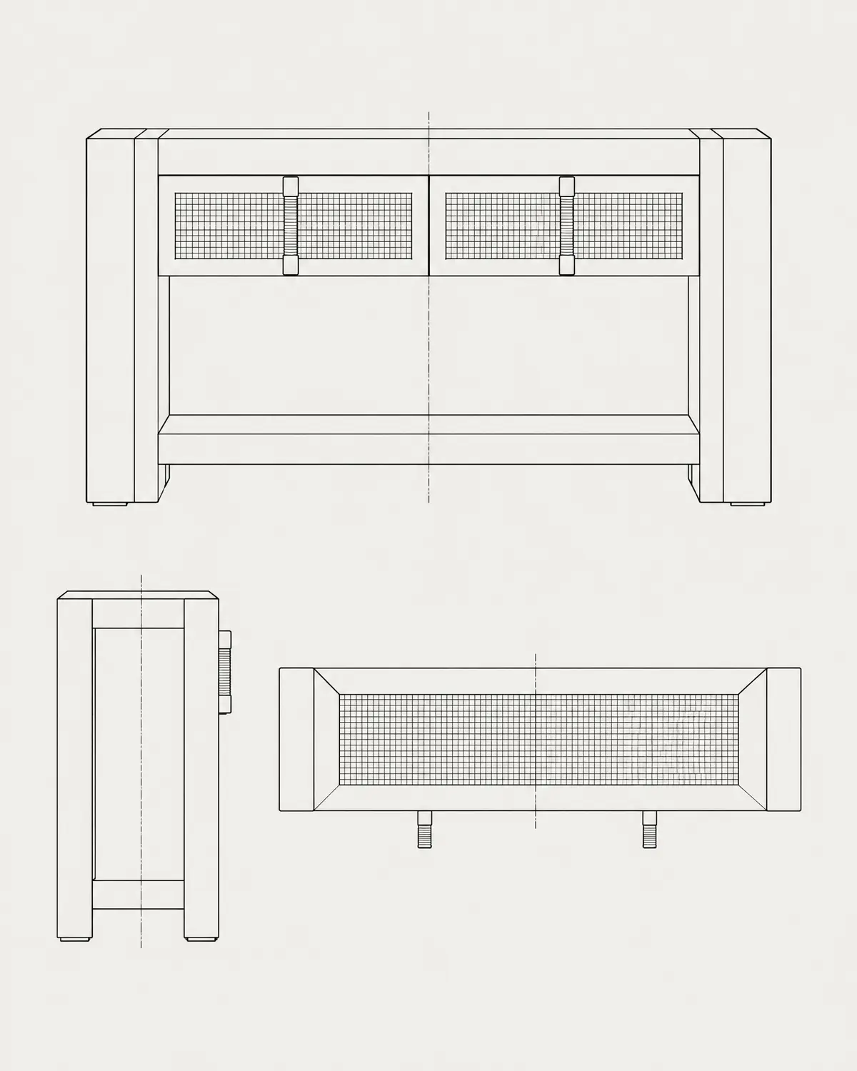 Ital console, line drawing