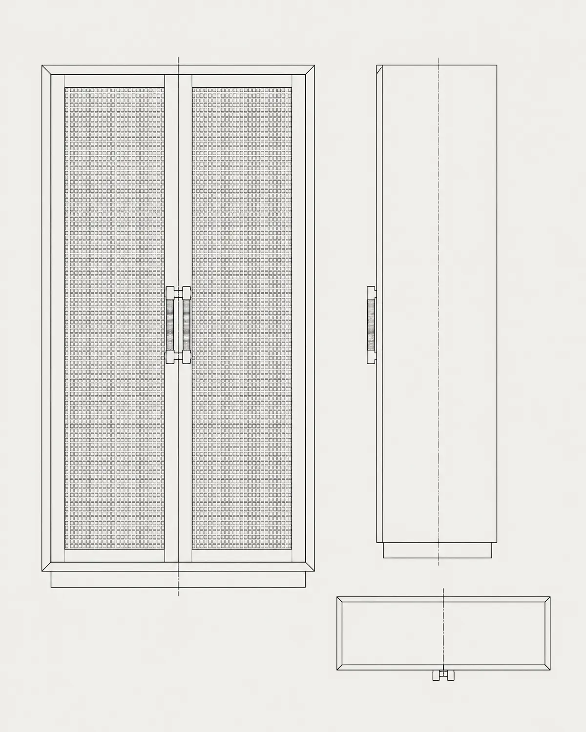 Ital wardrobe, line drawing