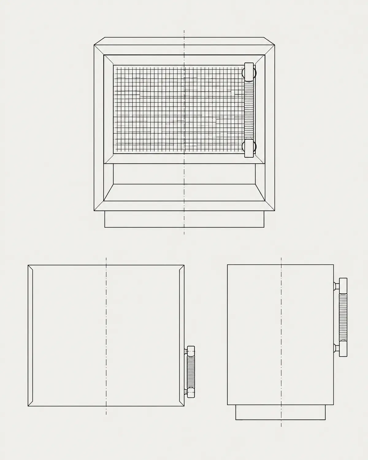Ital nightstand, line drawing