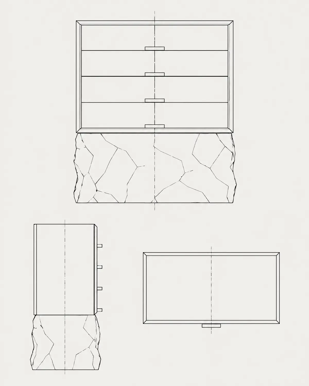 Nimbus chest of drawers, line drawing