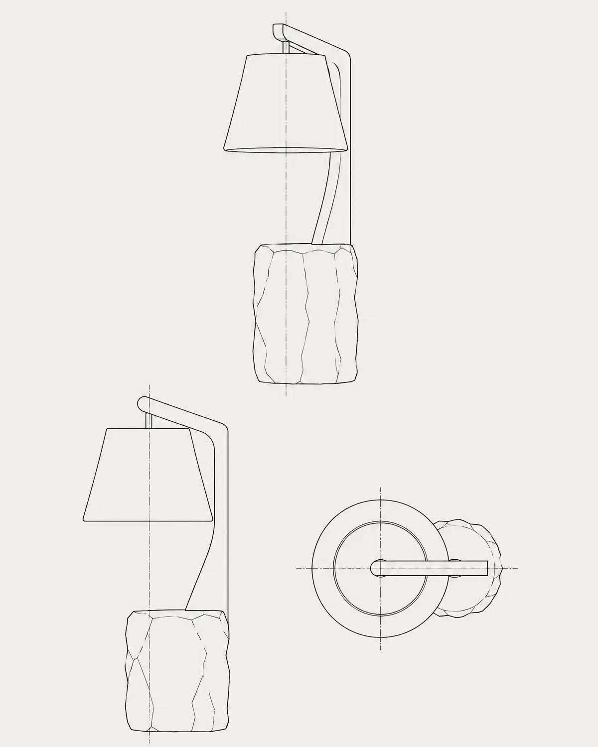 Nimbus table lamp, line drawing