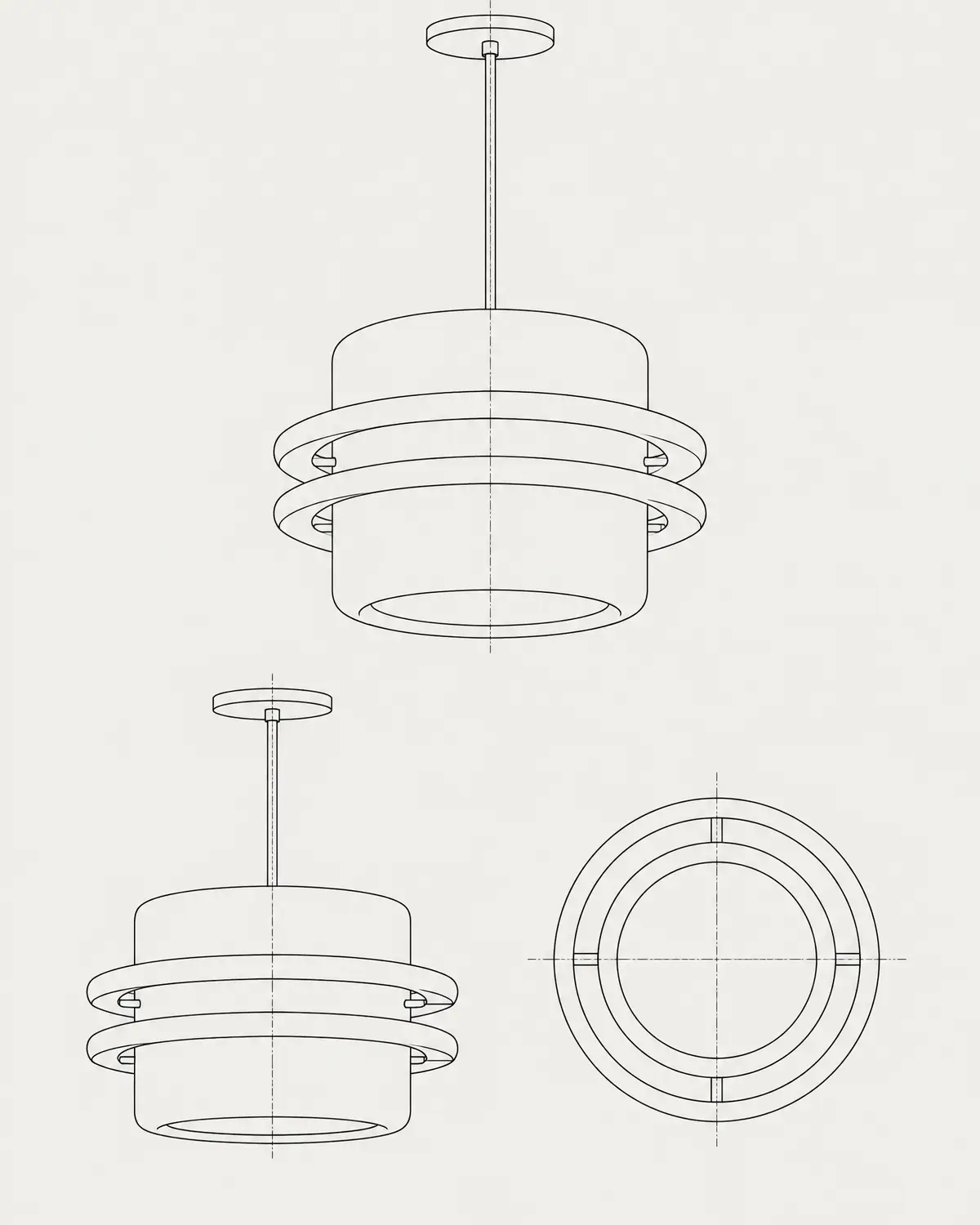 Womb pendant, line drawing