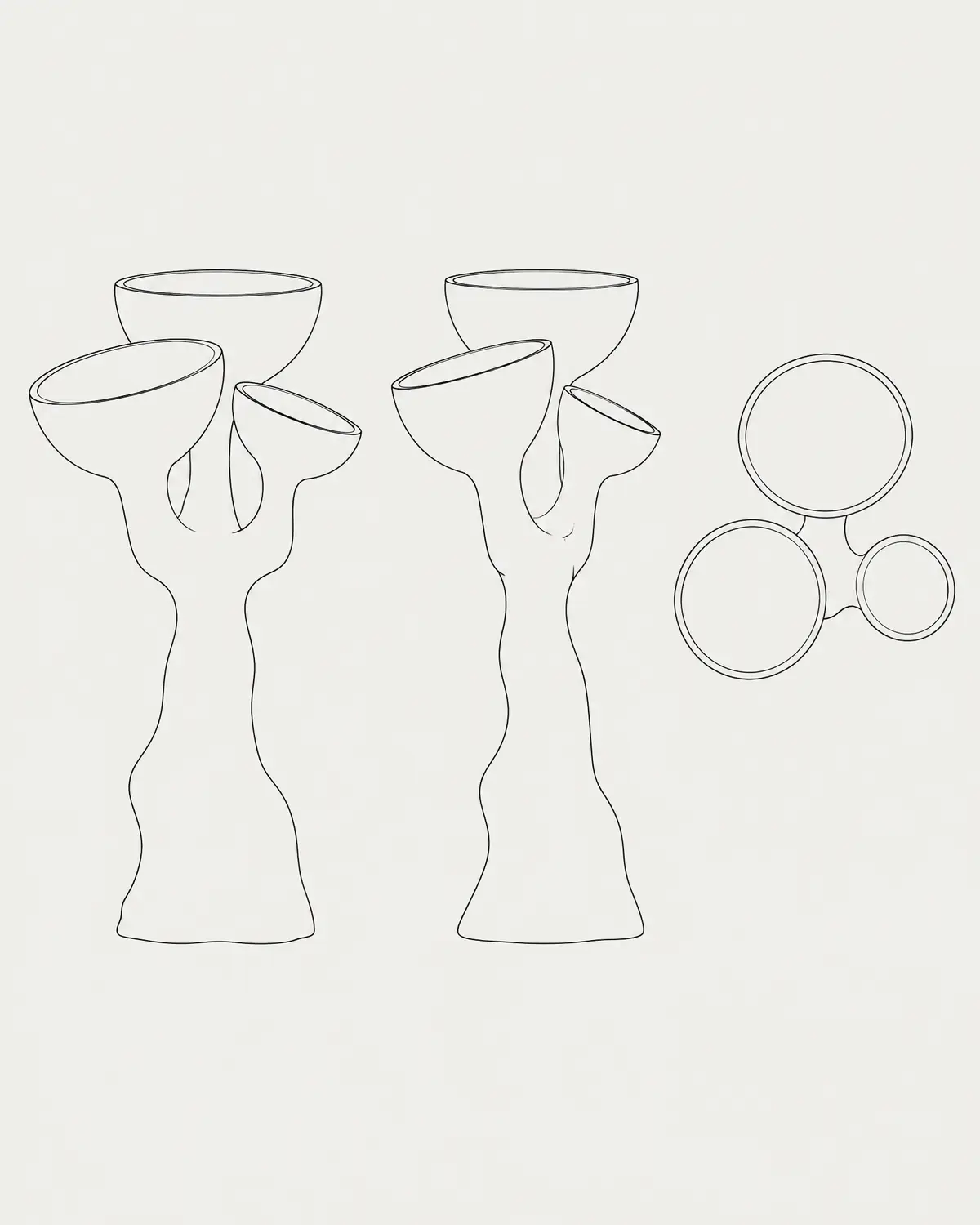 Luz sculpted floor lamp, line drawing