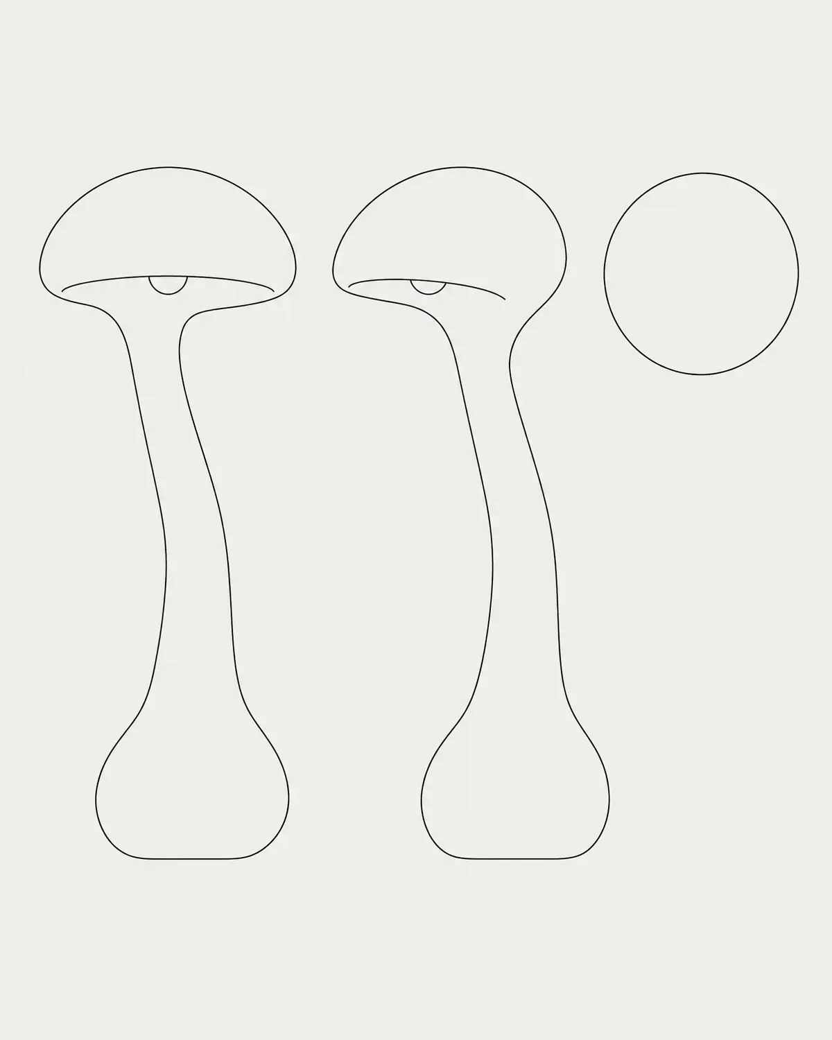 Luz mushroom floor lamp, line drawing