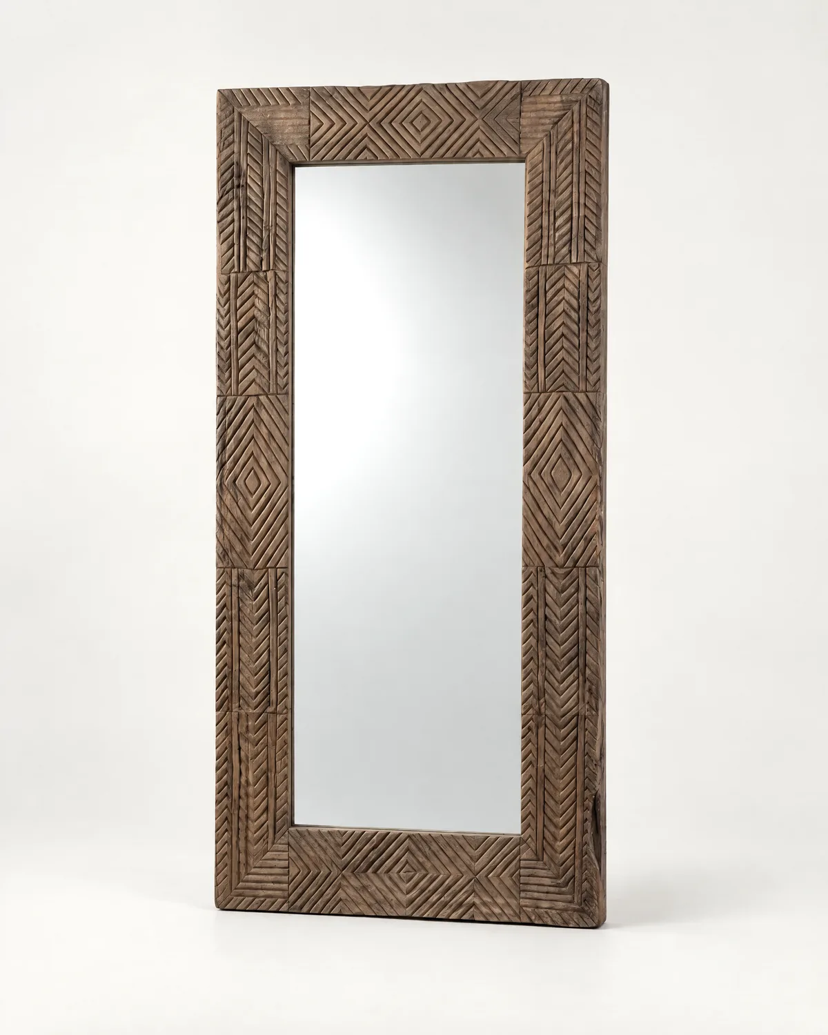 Carved floor mirror