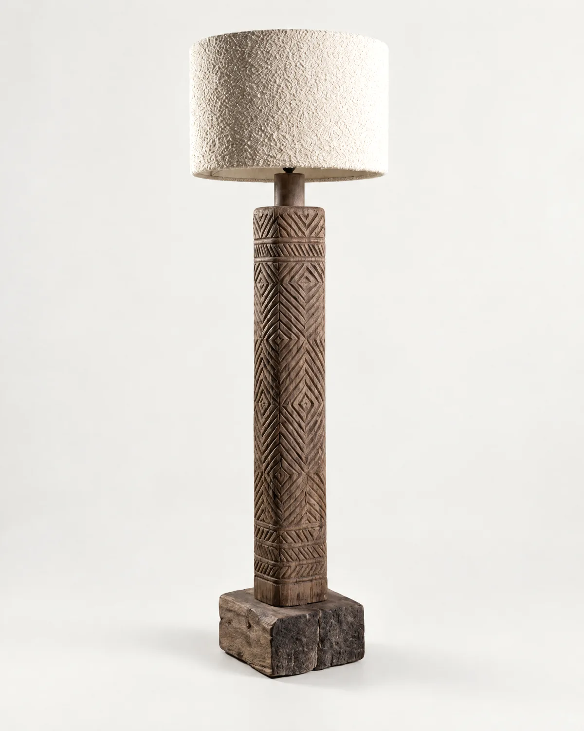Carved floor lamp