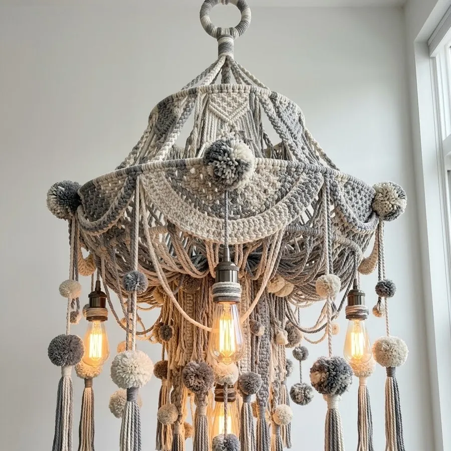 Fade2Grey macramé chandelier