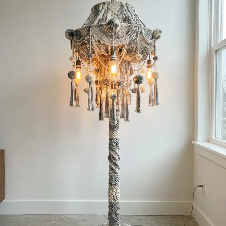 Fade2Grey macramé floor lamp