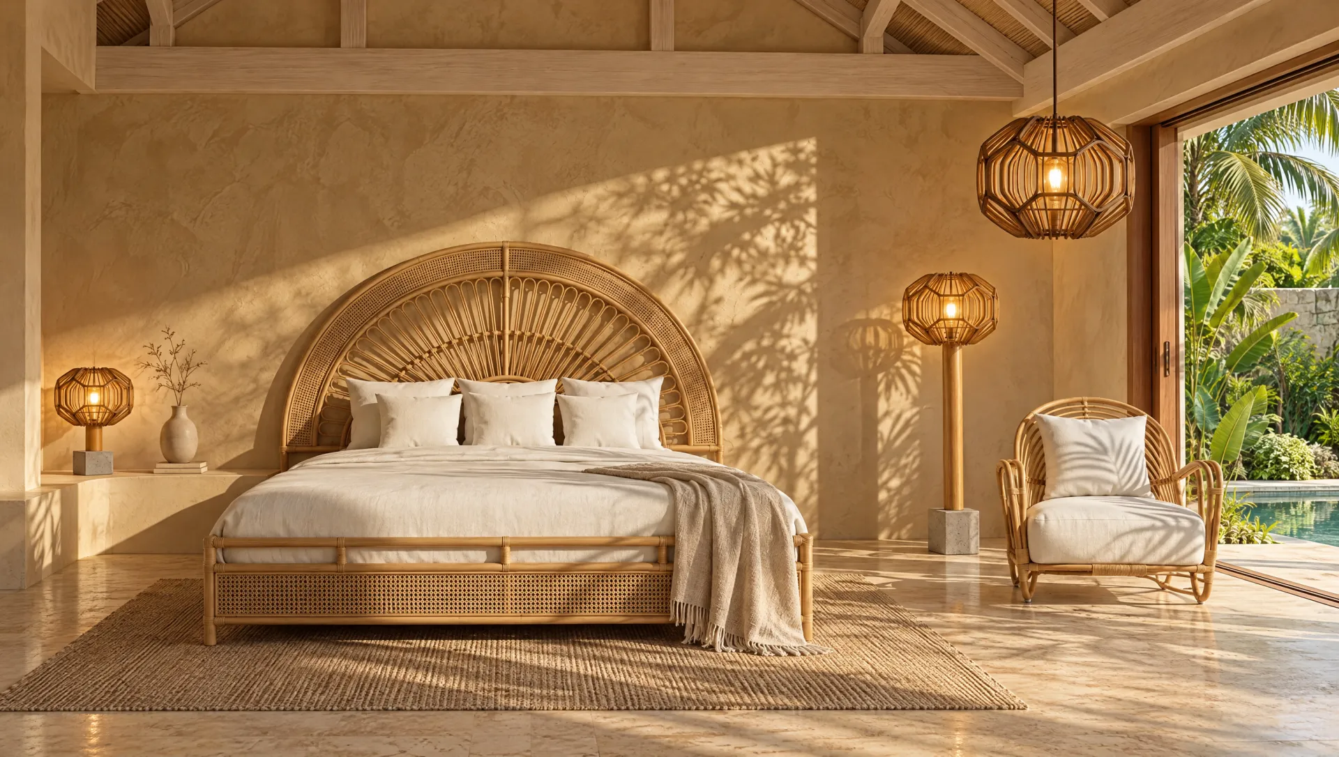 Sunburst, with Sunburst lounge chair, Sunburst bed, Sunburst pendant, Sunburst table lamp, Sunburst floor lamp