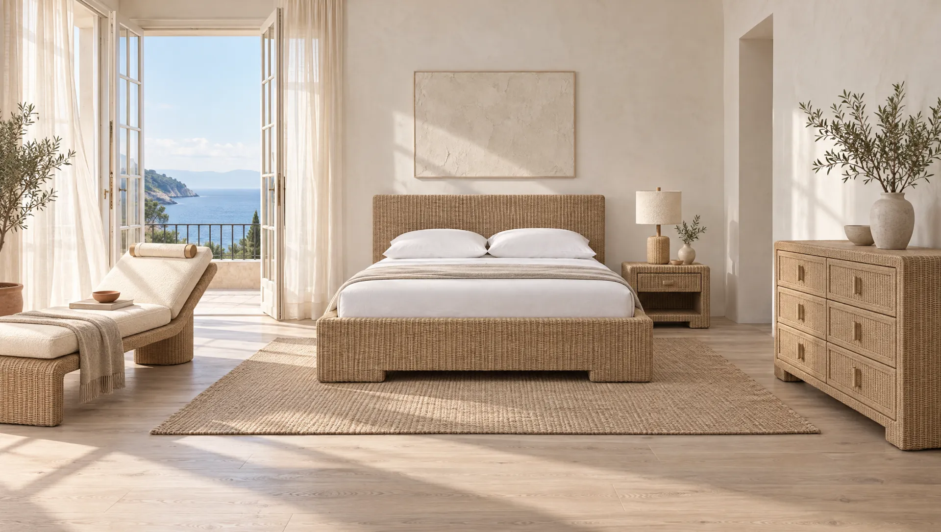 Coastal Wicker, with Coastal Wicker bed, Coastal Wicker nightstand, Coastal Wicker dresser, Coastal Wicker chaise, Coastal Wicker table lamp