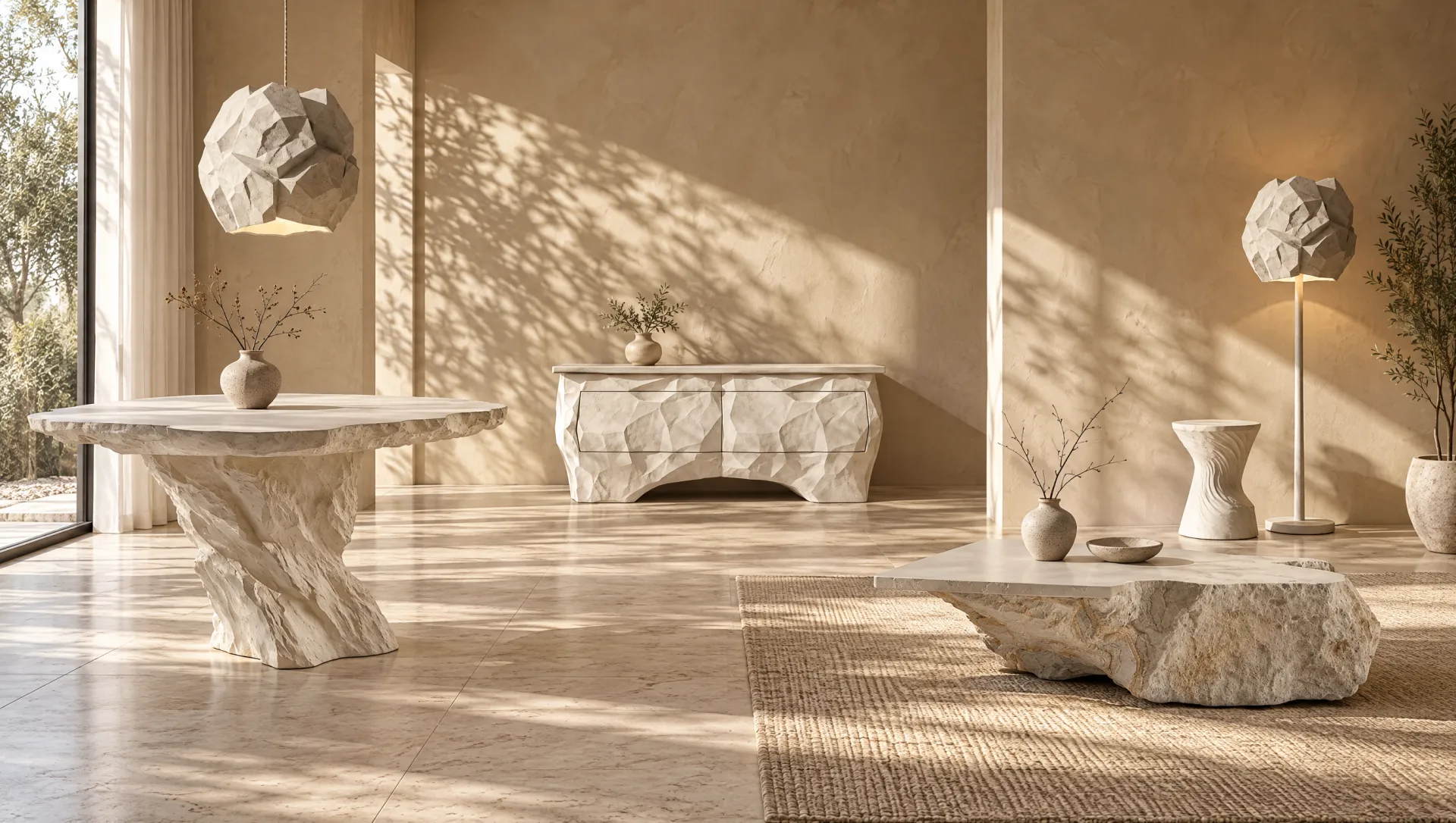 Crush, with Crush dining table, Crush sideboard, Crush coffee table, Crush side table, Crush pendant, Crush floor lamp