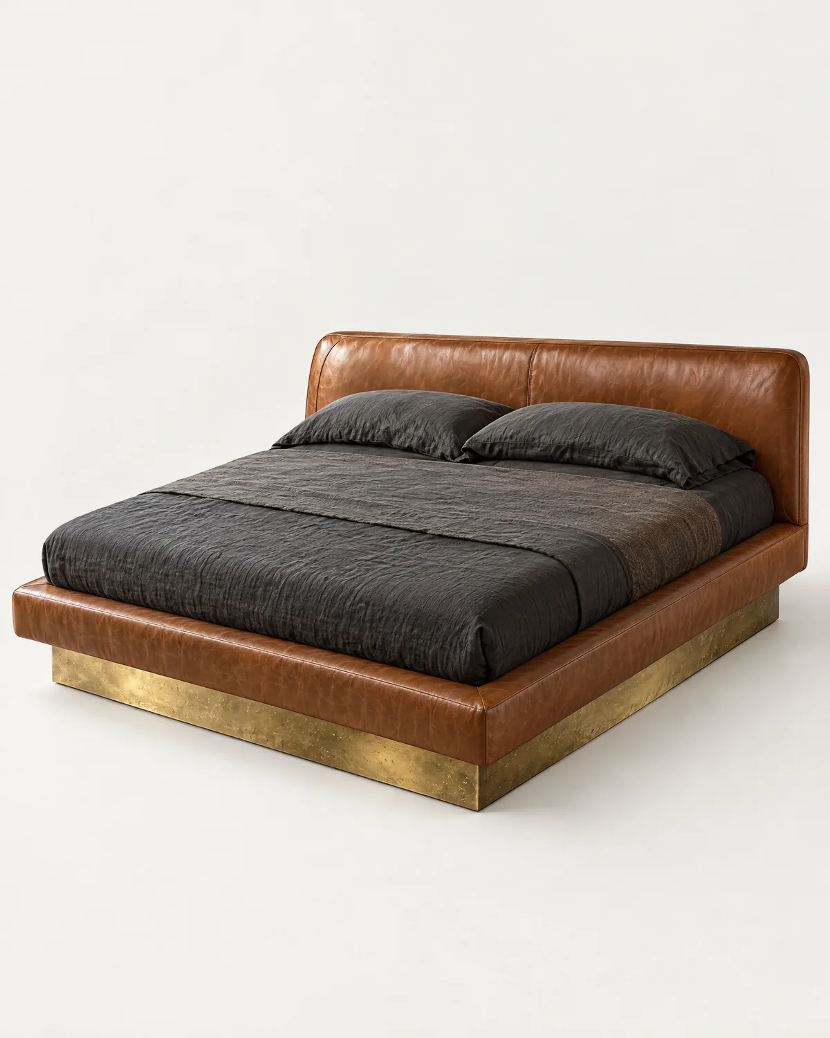 Low leather bed