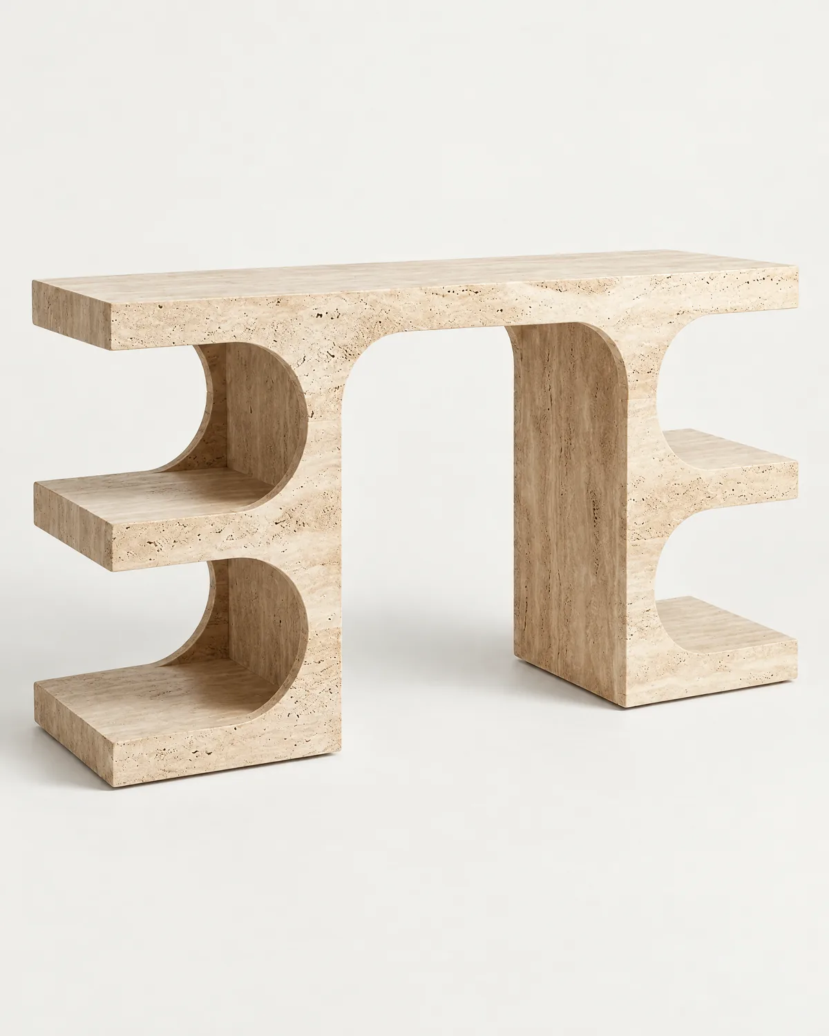 Travertine console