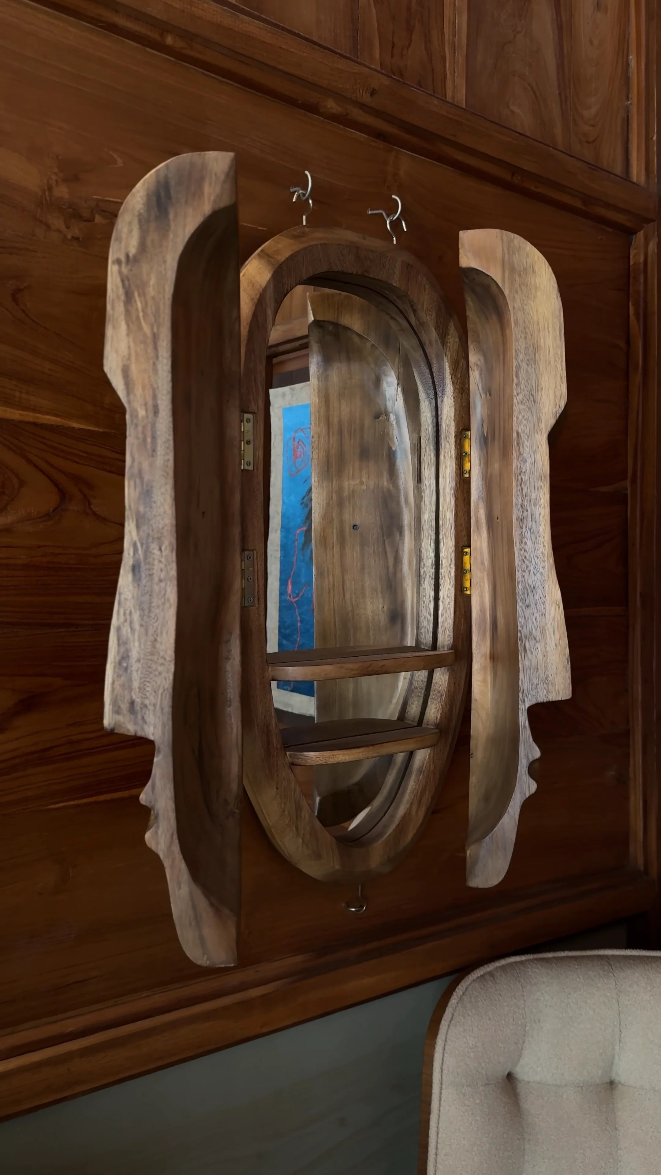 Contemporary African-palette furniture with teak and natural fibre textures, Bali villa